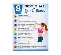 FQHIDMOMX Visual Hydration Guide Poster Daily Water Routine Canvas Wall-Art for Home Gym Office(Unframed,12x18inch(30x45cm))