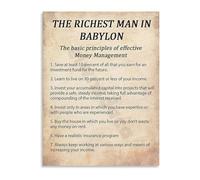 FQHIDMOMX Wealth Mindset Poster Money Management Canvas Wall-Art Motivational for Home Office Study Abundance Principles Decor(Framed,12x18inch(30x45cm))