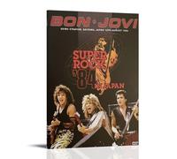 FQHTCUXPC Bon Jovi - Poster su tela con pittura ad olio, per casa, da appendere, per bar, decorazione artistica da parete per interni ed interni, con cornice, stile 50 x 75 cm