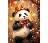 FQIQIANLIC Dipingere Con I Numeri Adulti, panda, Paint By Numbers, 40 X 50 Cm, Telai Senza Pieghe, Dipingere Con I Numeri Bambini, Una Buona Scelta Per La collaborazione Tra Genitori E Figli