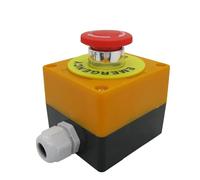 FQJYXWEWL Interruttore a Pulsante di Arresto di Emergenza DPST con Cappuccio a Fungo Rosso, in plastica, AC660V 10A, for Ascensore, Ascensore, Interruttore di Arresto di Emergenza con aggancio