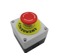 FQJYXWEWL Interruttore a Pulsante di Arresto di Emergenza DPST con Cappuccio a Fungo Rosso, in plastica, AC660V 10A, for Ascensore, Ascensore, Interruttore di Arresto di Emergenza con aggancio