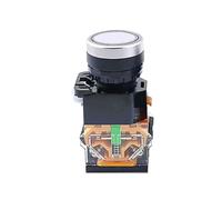 FQJYXWEWL Interruttore a Pulsante LA38 a 2 Posizioni 1NO/1NC con Spia LED da 22 mm, Serie di interruttori a manopola(Blanc)