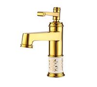 FQJYXWEWL Rubinetto Bagno Vintage, Miscelatore Caldo Freddo Rubinetto Vanity Vintage, Rubinetto Lavandino Bagno in Ottone Antico, Rubinetto Lavandino Bagno Monocomando, Oro, Alto(Rose Gold,Short)