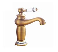 FQJYXWEWL Rubinetto Bagno Vintage, Rubinetto Lavandino in Ottone Bagno, Rubinetto Miscelatore Lavandino Caldo E Freddo, Rubinetto Lavandino Bagno Monocomando Monoforo, Oro(Antique)