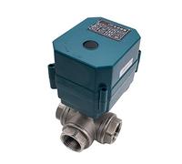 FQJYXWEWL Valvola a Sfera motorizzata in Acciaio Inox a 3 Vie DN15-25 Passaggio Completo valvola a Sfera a Coppia Elevata 2/3 Fili AC220V DC24V DC12V 1 pz(T Type-dc24v-cr02,1/2inch)