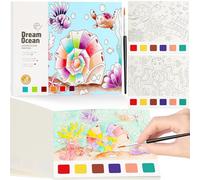 FQKIOMY Libro da colorare ad acqua, dipingi con libri ad acqua per bambini dai 3 ai 5 anni, da colorare senza disordine per bambini dai 2 ai 4 anni, arti creative e artigianato e viaggi in aereo