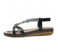 FQLGJMY Donna estate confortevole caviglia cinturino elastico sandali con dettaglio fiore di cristallo comfort footbed stile bohemian colorato spiaggia piatta scarpe per abiti vacanza aperto piede