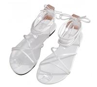 FQLGJMY Donna ginocchio alto romano taglio fuori gladiatore sandali estate casual cinghia caviglia aperta dita traspirante indietro cerniera tacco basso sandali