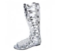 FQLGJMY Donna ginocchio alto romano taglio fuori gladiatore sandali estate casual cinghia caviglia aperta dita traspirante indietro cerniera tacco basso sandali