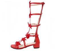 FQLGJMY Donna ginocchio alto romano taglio fuori gladiatore sandali estate casual cinghia caviglia aperta dita traspirante indietro cerniera tacco basso sandali