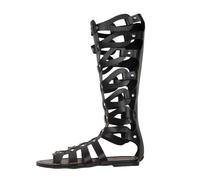 FQLGJMY Donna ginocchio alto romano taglio fuori gladiatore sandali estate casual cinghia caviglia aperta dita traspirante indietro cerniera tacco basso sandali