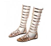 FQLGJMY Donna ginocchio alto romano taglio fuori gladiatore sandali estate casual cinghia caviglia aperta dita traspirante indietro cerniera tacco basso sandali