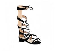 FQLGJMY Donna ginocchio alto romano taglio fuori gladiatore sandali estate casual cinghia caviglia aperta dita traspirante indietro cerniera tacco basso sandali