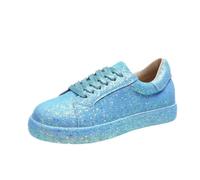 FQLGJMY Donna Piattaforma Scintillante Scarpe da Ginnastica con Pizzo-Up Design Scintillante Scarpe da Tennis Leggere Strass Moda Grunge Scarpe da Ginnastica per Il Matrimonio Sposa Lucido