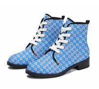 FQLGJMY Le mie Donne Anqkle Boots Candy Bastone Snowman Albero di Natale Palloncino Aghi di Pino Snowy Notte Campanile Elk Piattaforma di Cuoio Cabine di Viaggio Xmas