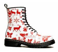 FQLGJMY Le mie Donne Anqkle Boots Candy Bastone Snowman Albero di Natale Palloncino Aghi di Pino Snowy Notte Campanile Elk Piattaforma di Cuoio Cabine di Viaggio Xmas