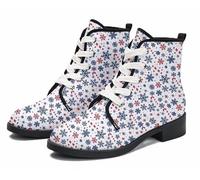 FQLGJMY Le mie Donne Anqkle Boots Candy Bastone Snowman Albero di Natale Palloncino Aghi di Pino Snowy Notte Campanile Elk Piattaforma di Cuoio Cabine di Viaggio Xmas