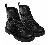 FQLGJMY Le Mie Donne Caviglia Stivali Goth Cranio Rosa Floral Fiamme Laccato Pelle Leggeri da Combattimento Intorno alla Piattaforma con Jeans Abbigliamento Moda Casual Viaggio Quotidiano Festa