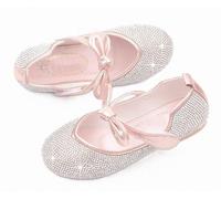 FQLGJMY Ragazze Mary Jane Veste Scarpe La Principessa Ballerina Piatto Glitter Rhinestone Pearl Bowknot Caviglia Party Scolastico Christmas Halloween Wedding Cosplay Bambini