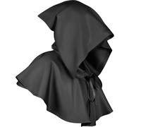 FQLGJMY Uomini e donne medievali gotico cappuccio cappuccio cappuccio cappuccio mucca mantello stregone cappello pagano costumi cosplay Halloween