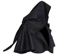 FQLGJMY Uomini e donne medievali gotico cappuccio cappuccio cappuccio cappuccio mucca mantello stregone cappello pagano costumi cosplay Halloween
