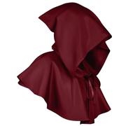 FQLGJMY Uomini e donne medievali gotico cappuccio cappuccio cappuccio cappuccio mucca mantello stregone cappello pagano costumi cosplay Halloween