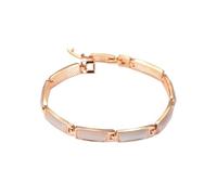 FQMWVCHN Braccialetto da donna semplice in oro rosa, regolabile, con pietre preziose occhio di gatto, con perle lisce lucide, per un lusso quotidiano (oro rosa)