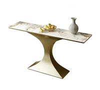 FQMYLTYN Consolle per L'ingresso, Tavolino Moderno da Posizionare Dietro il Divano, Struttura in Metallo per Foyer, per Soggiorno e Corridoio(Gold,120cm/47in)