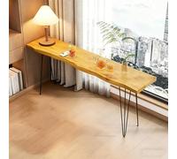 FQMYLTYN Tavolo da Bar Alto e Stretto, Bancone da Pub in Legno Massello, Tavolo da Pranzo per il Tempo Libero, Consolle Rettangolare per Divano, per Zona Finestra di Bar e Bistrot(100cm/39in)