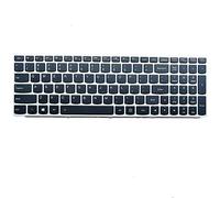 fqparts-cd Replacement Tastiera del Computer Portatile per for Lenovo B51-30 B51-35 B51-45 B51-80 Nero con Cornice d'Argento con retroilluminazione Versione Americana