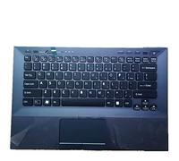 fqparts La Shell Attorno alla Tastiera C Conchiglia Shell & Touchpad & Tastiera for Sony VPCSC VPCSC1AFD VPCSC1AFM VPCSC31FM VPCSC41FM VPCSC4AFM Nero Layout Inglese Americano