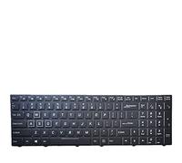 fqparts Replacement Tastiera del Computer Portatile per for Hasee X5 Versione Americana Nero con retroilluminazione con Parola Bianca