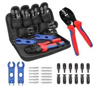 FQQF BougeRV Solar Crimper Tool Kit for Solar Panel Cable Wire with 1PCS Solar Crimper And 6Pairs Solar connectors And 1Pair Solar Connector Spanner Wrench, Solar Installation Assembly Tools