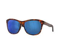 FQQF Costa del Mar Men's Vela Polarized Rectangular Sunglasses, Shiny Tortoise/Grey Blue Mirrored Polarized-580P, 56 mm