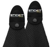 FQQF STICKIT Magnetic Golf Towel, Black | 2-Pack | Top-Tier Microfiber Golf Towel with Deep Waffle Pockets | Industrial Strength Magnet for Strong Hold to Golf Carts or Clubs