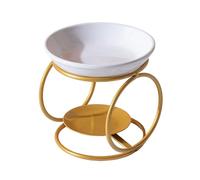 FQRDKT Bruciatore di olio in ceramica con struttura in ferro, diffusore di profumo portatile per meditazione, relax e spa domestica, oro