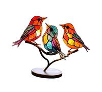FQRDKT Scultura di Uccello, Uccelli su Ramo, Ornamento da Scrivania, Centrotavola, Statuette Eleganti, Pannelli per Finestre, Statua di Uccello Multicolore, 16 cm x 17,5 cm x 8 cm