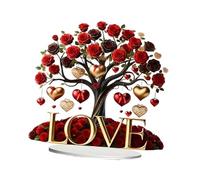 FQRDKT Statua Albero 2D Testimone D'amore Decorazione Ufficio Compatto Collezionabile Centrotavola Bohemien Scrivania Ornamento Acrilico