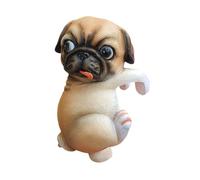 FQRDKT Statua Decorativa da Giardino a Forma di Cane, Decorazione da Micro-Vaso per Paesaggistica, Ornamento da Appendere alla Fioriera per Patio, Carlino