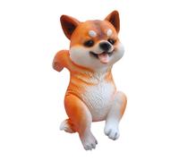 FQRDKT Statua Decorativa da Giardino a Forma di Cane, Decorazione da Micro-Vaso per Paesaggistica, Ornamento da Appendere alla Fioriera per Patio, Shiba Inu