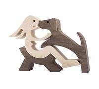 FQRDKT Statua in Legno Fatta a Mano, Donna Seduta E Cane, Souvenir Commemorativi, Personaggi da Collezione Intagliati nel Legno per Uomini, Donne, Ufficio, S, Stile B