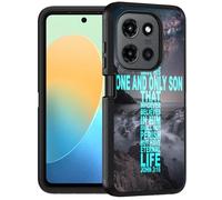 FQTBCEARI Custodia protettiva integrale per Moto G Stylus 5G 2025, di grado militare, resistente, a 3 strati, antiurto, per Motorola Moto G Stylus 5G 2025, citazione in versi biblici della croce