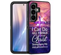 FQTBCEARI Custodia protettiva per Samsung Galaxy S26 Plus/S25 Plus/S24 Plus da 6,7 pollici, grado militare, resistente, a 3 strati, antiurto, a 3 strati, con citazione della Bibbia Versi Filippesi 4