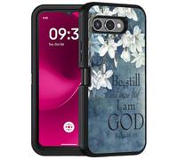 FQTBCEARI Progettata per T-Mobile Revvl 8 5G, custodia protettiva a 3 strati antiurto a 3 strati per T-Mobile Revvl 8 5G, citazione versi biblici Salmo 46:10