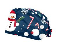 FQURFHY 2 Pezzi，scaldacapelli da Chirurgo per Donne，Cuffia chirurgica da Donna，Cuffia chirurgica da Infermiera,per Il Chirurgo,Natale Babbo Natale Cervo Neve