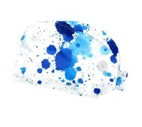 FQURFHY 2 Pezzi,scaldacapelli da Chirurgo per Donne,Cuffia chirurgica da Uomo,Cappelli Chirurgici,per Il Salone di Bellezza,Puntini Blu