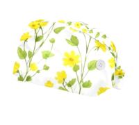 FQURFHY 2 Pezzi，scaldacapelli da Chirurgo per Donne，Cuffia chirurgica da Uomo，Cuffie chirurgiche per Donne,per Il Chirurgo,Ramoscelli Gialli