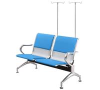 FQWYNMZ Poltrona per Sala D'attesa con Asta Portaflebo, Poltrone Mediche per Sala D'attesa, Poltrona per Flebotomia con Schienale e Braccioli, Cuscino di Seduta in Similpelle(Blue)