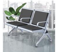 FQWYNMZ Set di Panche for Sala D'attesa a 2 Posti, Sedia for Sala D'attesa in Similpelle, Sedia for Reception con Schienale e Braccioli, Imbottitura in Spugna ad Alta Resilienza(Gray)